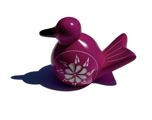 Hand-carved African Soapstone Figurines Bird Sculpture Handmade Kisii stone Collectible Figurine Home Decorative Table top Gifts Zen Designs Arts and Crafts (Pink)