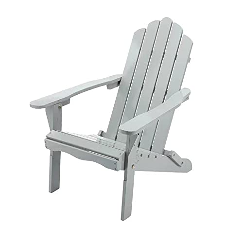 Kunste Outdoor Wooden Adirondack Chairs Lightweight Folding Lounge Chair For Yard Patio Garden Lawn (Grey) #TOP14