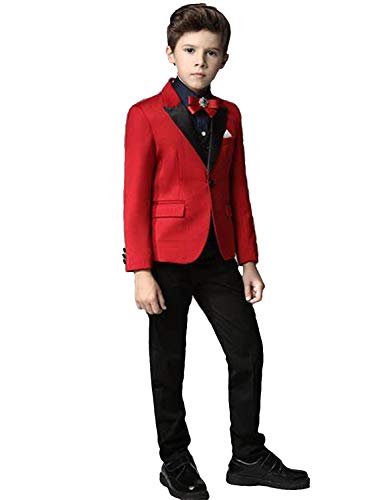 Garçons ensemble 3 pièces en tailleur-pantalon élégant couleur bleu marine pour enfants de 2 à 14 ans
