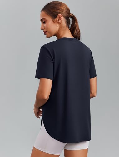 Image of PINSPARK Workout Tops for Women Short Sleeve Athletic Shirts UPF 50+ Quick Dry Running Outfits for Exercise Gym Hiking S-3XL