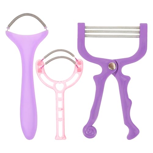 Lurrose Depiladora Facial Manual Resorte 3 Unidades (3 2 1 Muelles) para Depilación de Cara, Labios y Mentón, Portátil, Herramienta Segura y Ligera para Cuidado Personal Color Aleatorio