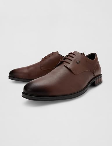 Image of Lee Cooper LC9252E Men's Leather Derby Formal Shoes | Lightweight, Comfortable & Stylish Lace-Ups for Office, Business