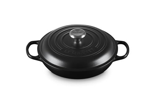 Le Creuset Cacerola baja de hierro fundido, 26 cm, 2, 2 L, Negro Mate, 21180260002430