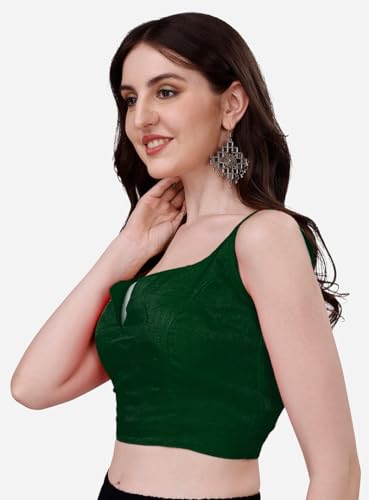 Image of Pujia Mills Women's Heavy Phantom Silk Bollywood Style Sleeveless Trendy Blouse(Veda)