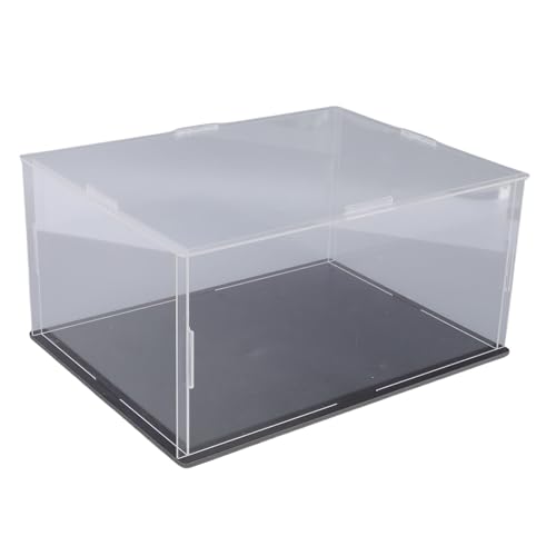 OVAQUIXI Vitrina de Acrílico Caja de Cubos Caja de Exhibición Transparente a Prueba de Polvo para Figuras de Acción Coleccionables Muñecas Juguetes con (Claro y Negro)