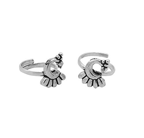 El Regalo Peacock Toe Rings | Oxidized German Silver Peacock Toe Rings Set (1 Pair) for Women | Oxidized German Silver Toe Rings (B085SYMV1B) Amazon Price History, Amazon Price Tracker