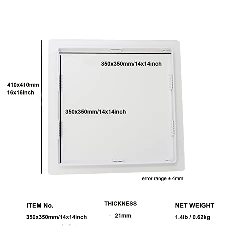 Plastic Access Panel (14x14inch) Air Conditioning System ABS Ceiling Vent Maintenance 350x350Mm