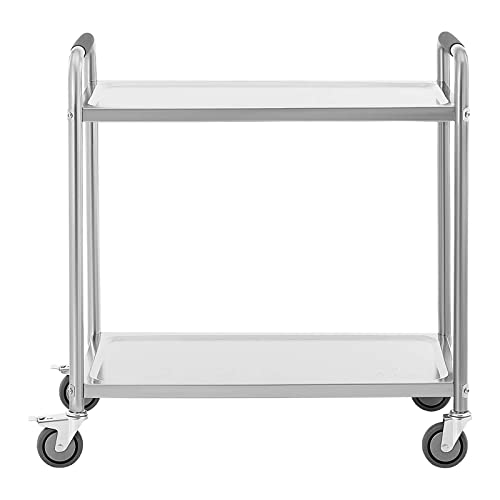 Royal Catering RCSW-2R.2K serveerwagen 2 boorden 130 kg keukenwagen rolwagen keuken keukenrolwagen - Afbeelding 5