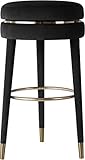 Meridian Furniture Coral Collection Modern | Contemporary Velvet Upholstered Swivel Stool in Gold...