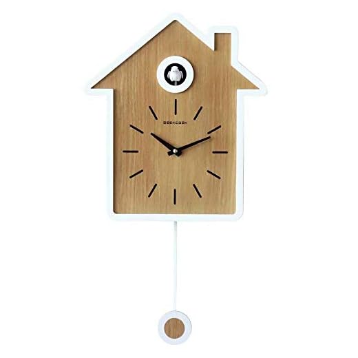 SHISEDECO Modern Cucu Wall Clock Striking Small Cute Bird, Natural Bird Voices or Cuckoo Call item