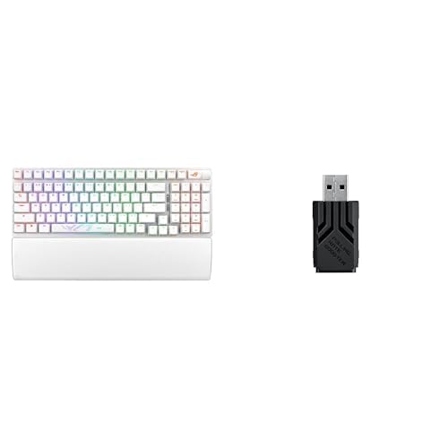 Image of ASUS ROG Strix Scope II 96 Wireless Mechanical Gaming Keyboard (White) + ROG Polling Rate Booster Bundle - 96% Full-Size, 8000Hz, Tri-Mode, Hot Swappable