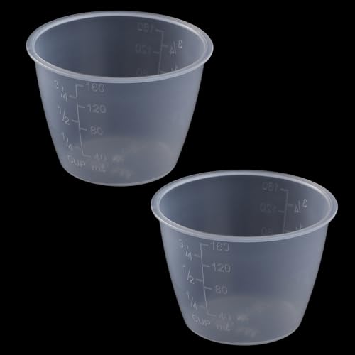 2 Pieces Transparent Rice Measuring Cups, 160ml 3/4 Cup Rice-Cooker