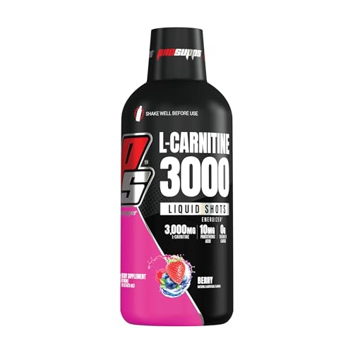 PROSUPPS L-Carnitine 3000 Stimulant Free Liquid Shots for Men and Women – Workout Drink for Performance and Muscle Recovery (31 Servings, Berry)