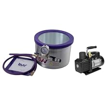 BVV 2 Gallon Aluminum Vacuum Chamber with Glass Lid and Pump Kit-3CFM Single Stage Pump