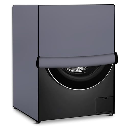 Image of Stylista Polyester Waterproof Washing Machine Cover Compatible for Samsung 12 KG Fully-Automatic Front Loading WW12T504DAB/TL, Grey