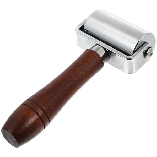 Angoily Rodillo de Prensa de Cuero Mediano Herramienta de Laminado para Unir y Alisar Rodillo de Presión para Artesanía Cuero sin Burbujas Superficie Electrochapada y Resistente