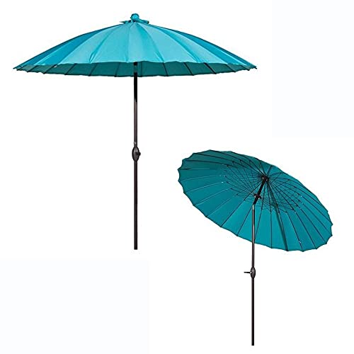 TOTLAC Shanghai Parasol Ø 270cm Parasol de Patio Rond Shanghai Parasol de Jardin Parasol d'Extérieur pour Sable Pelouse Piscine Balcon, Inclinaison Réglable