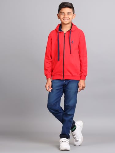 Image of ZION Hoodies for Boys - Cotton Hoodies Sweatshirt with Zipper | Solid & Regular Fit with Embroidery | Long Sleeve | for Every Occasion | Multiple Sizes & Colors (Pack of 1)