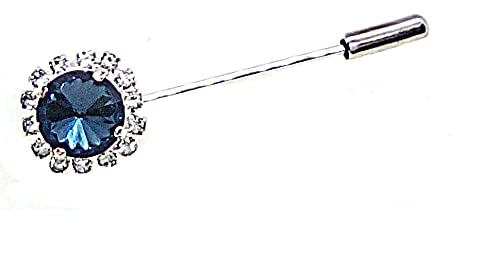 Spilla per Cravatta blu rotonda da Uomo Sposo