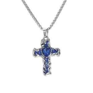 Hip Hop Oil Drip Cross Shape Stainless Steel Necklace Punk Crabicle Chain Street Night Club Neck Chain
