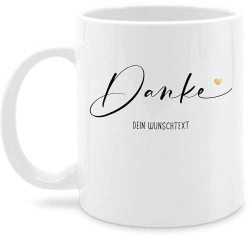 Tasse Tassen 325ml - Danke sagen mit Wunschtext personalisiert I Kleines Dankeschön Geschenk Dankbarkeit I Dankbar - 325 ml - Weiß - schön als geschenke