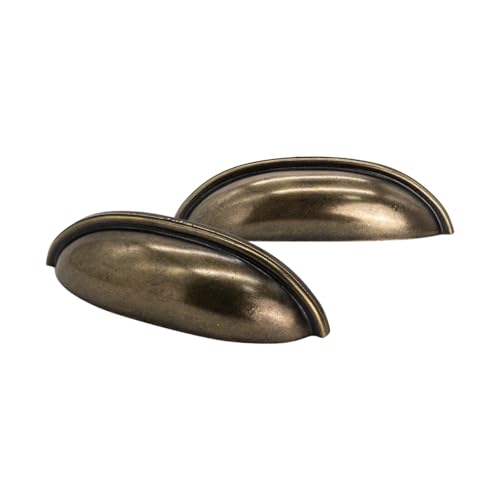 Genérico Puxador de Gaveta Bronze Concha 15 Unidades Ouro Velho