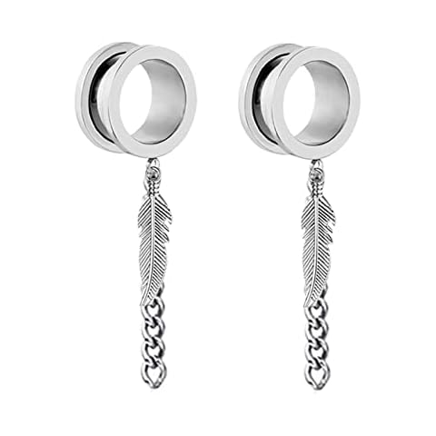 Gualiy 2PCS 6mm Stainless Steel Ear Gauges Cover