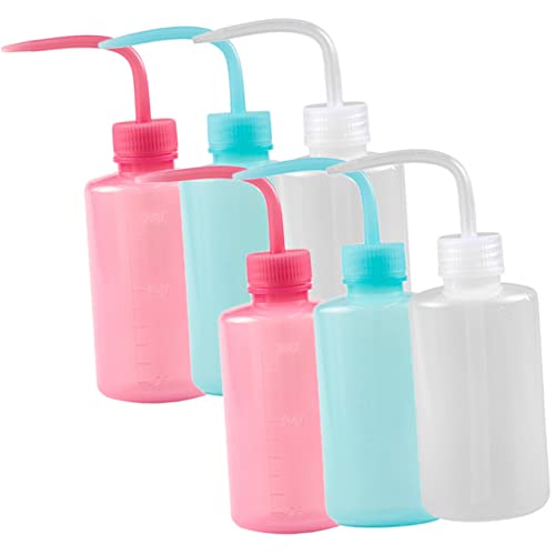 KICHOUSE 250ml Eyelash Leakproof Squirt Bottle 6 Pack Portable Squeeze Bottles for Lash Wash Safe for Home Salon