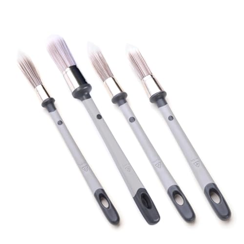 Juego de 4 pinceles de pintura de mango largo para esquinas, obras de arte de casa, bordes de pared, paquete de 4 pinceles de pintura