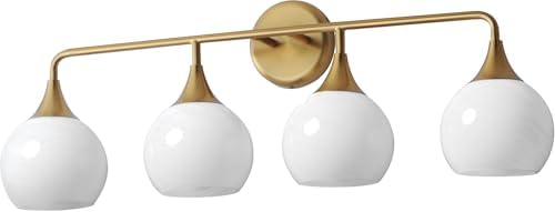 Maxim Lighting 21224MRNAB Neve - 4 Light Bath Vanity-10.75 Inch Tall and 31 Inch Wide, Finish Color: Natural Aged Brass