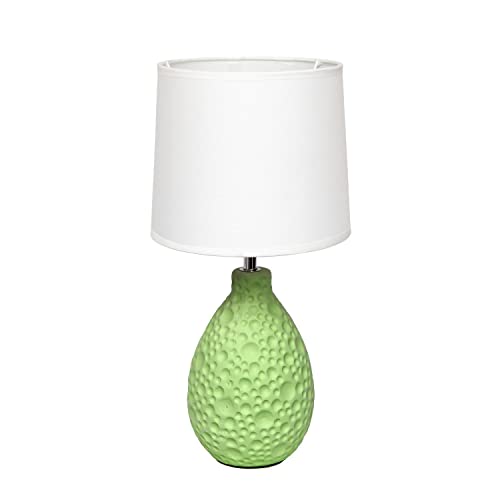 Simple Designs Home Lt2003-Grn Textured Stucco Ceramic Oval Table Lamp, Green, 7.09 X 7.09 X 14.17 #TOP17