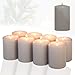 Produktbild Candelo 8er Set Kerzen Weihnachten Ambiente Stumpenkerzen - Grau - 4,8cm x 8cm - Weihnachtskerzen für Adventskranz - Advent Kerze Weihnachtsdekoration