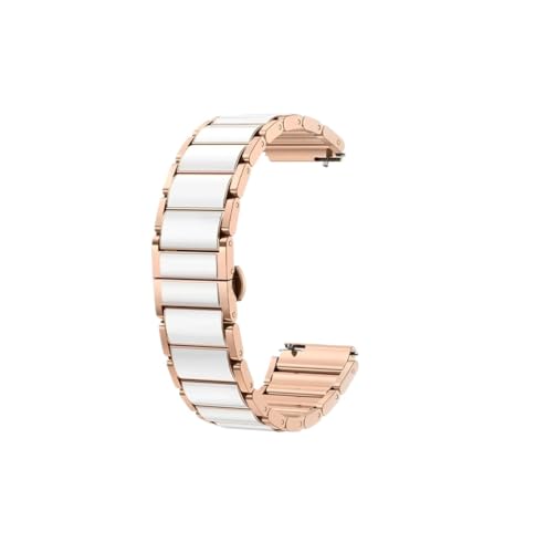 [LOKLNEYK] �ɓK������Huawei GT5pro 42mm /GT6/5/4 41mm�o���h�ɓK������18mm�N�C�b�N�����[�X�X�g���b�v(Rose gold-White,For Huawei GT4 41mm)