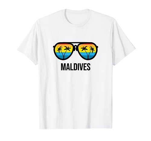 Souvenir delle vacanze degli occhiali da sole vintage delle Maldive Maglietta