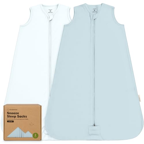 Image of 2-Pack Baby Sleep Sacks, Zipper Wearable Blanket - 100% Organic Cotton 0.5TOG, Soft Lightweight Toddler Sleeping Sack 6-12 months, Easy to Wear Newborn Swaddles Sleepsack (Glacier, M)