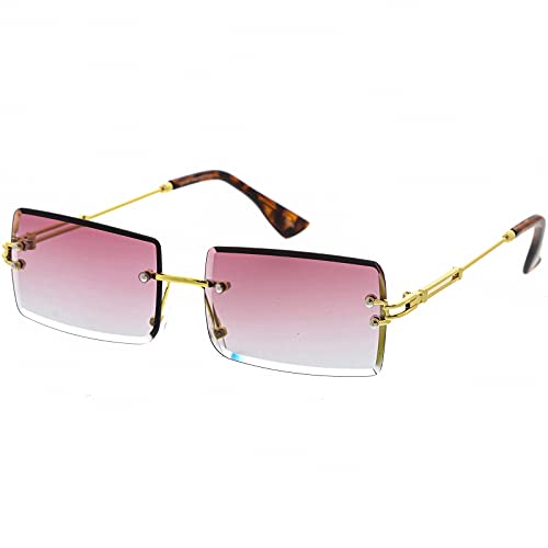 zeroUV Super Retro Flat Top Metal Accent Chain Link Temple Square Sunglasses2