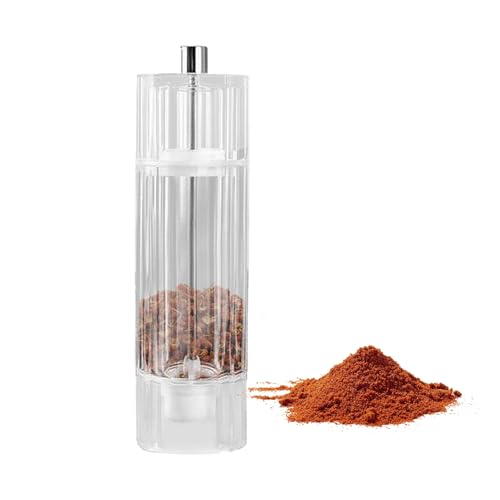 Yidueace Molinillo de pimienta, manual transparente, molinillo de pimienta, molinillo de especias | Utensilio de cocina para el hogar, barbacoa, sushi, camping, picnic al aire libre