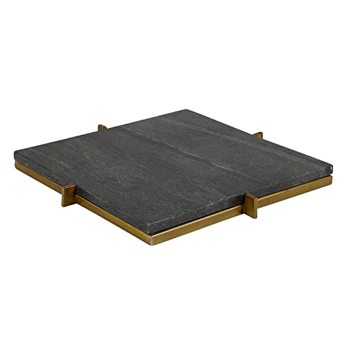 Santa Barbara Design Studio Table Sugar Marble Serving Tray with Stand, 11-Inch Square, Black by Santa Barbara Design Studio - Used condition - US$21.31
