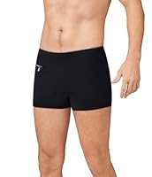 Trendy Boy Herren Badeshorts Sport-Bademode Schnell Trocknende Herren Bademode Trunks Badehose Pants (M, LA660-Black)