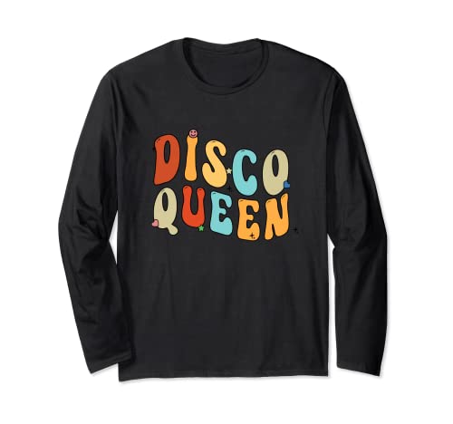 Disco Queen - Disfraz vintage de los años 70 con temática de discoteca Manga Larga