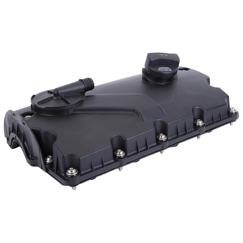 iSpchen Valve Cover Cylinder Head Cover Rocker Engine Valve Cover 038103469AD with Gasket for VW Golf Passat for Audi A3 for Seat Leon for Skoda 1.9 Car Engine Valve Cover 038103469AH 038103469S