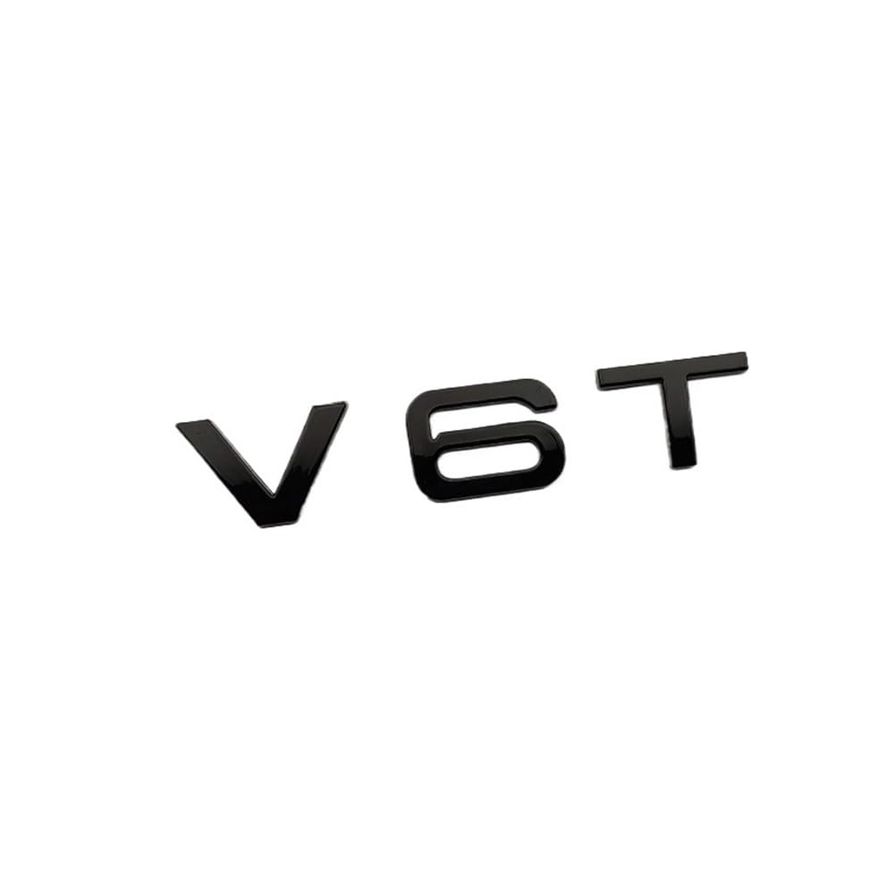 YTQMoreBNZ YYDStes ABS Chrome Black V6T Logo Number Letters Car Fender V6 T Emblem Badge Decal