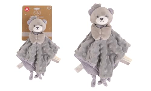 Dodo DE Amor - Doudou Cuadrado - Oso - 053932 - Gris - Doudou - Nacimiento - Peluche - Bebé - Reconfortante - Suave - Lavable - 29 cm x 29 cm - A Partir de 0 Meses