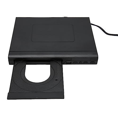 HD DVD Player, Schlanker DVD Player mit Fernbedienung, USB DVD Player mit Integriertem PAL NTSC, Kompatibel mit CD DA MP3 CD R CD RW, Heim CD Player mit Kabel füR TV