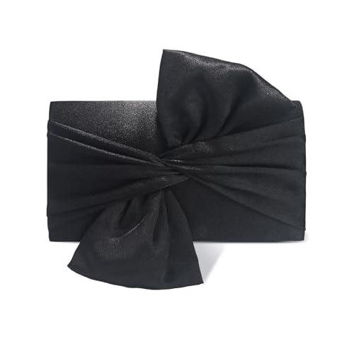 Image of Satin Evening Bag Bow Flap Clutch Purse for Women,Elegant Clutch Handbag for Formal /Party /Prom /Wedding