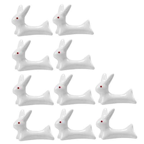 HOLIDYOYO 10pcs Kawaii Decor Rabbit Shape Ceramic Chopstick Holder Silverware Countertop