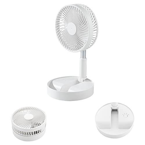 HONGNAL Portable Oscillating Standing Fan,Foldable Desk Fan, 7200mah Rechargeable Quiet USB Mini Folded Floor Fan, Pedestal Fans for Personal Bedroom Office Fishing Camping Travel