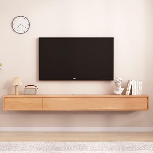 JXYQ Floating TV Stand Wall Mounted Entertainment Media Center Storage Console with Door and Storage