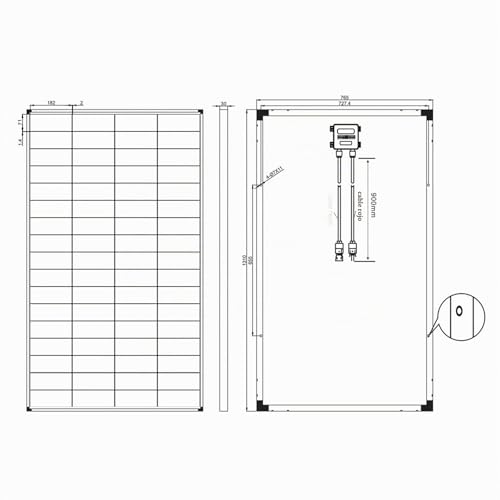 Miniatura 4 de Enjoy Solar Panel Solar Monocristalino De 210 W, 36 V, Paneles Solares De 182 Mm, 10 Barras De Bus, Panel Solar Adecuado Para Autocaravanas, Balcones, Casas De Jardín, Barcos