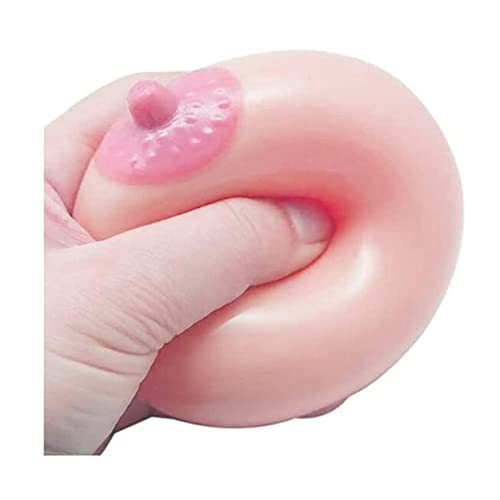 JINRS Squeeze Ball Toy Breast Forms One Pair Fake Boobs Fake Breast Stress Relief Silicone Tricky Toys Charm Gift for Kids,Men, Shaped Sensory Ball Toys Stretchy Decompression Toys (Large)